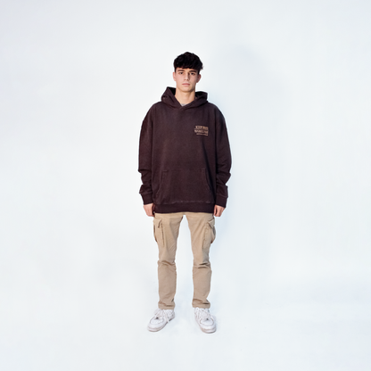 HICKORY BROWN "RIGHT THERE" OVERSIZED HOODIE