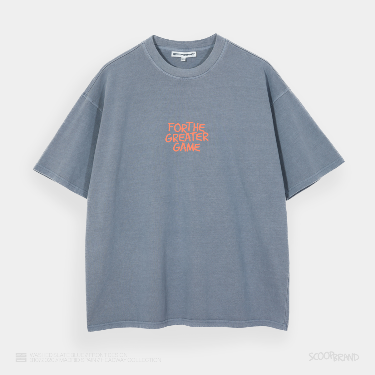 WASHED SLATE BLUE "FOR THE GREATER GAME" OVERSIZED TEE