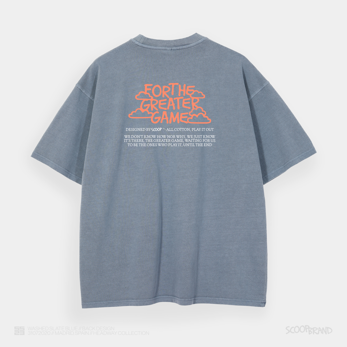 WASHED SLATE BLUE "FOR THE GREATER GAME" OVERSIZED TEE