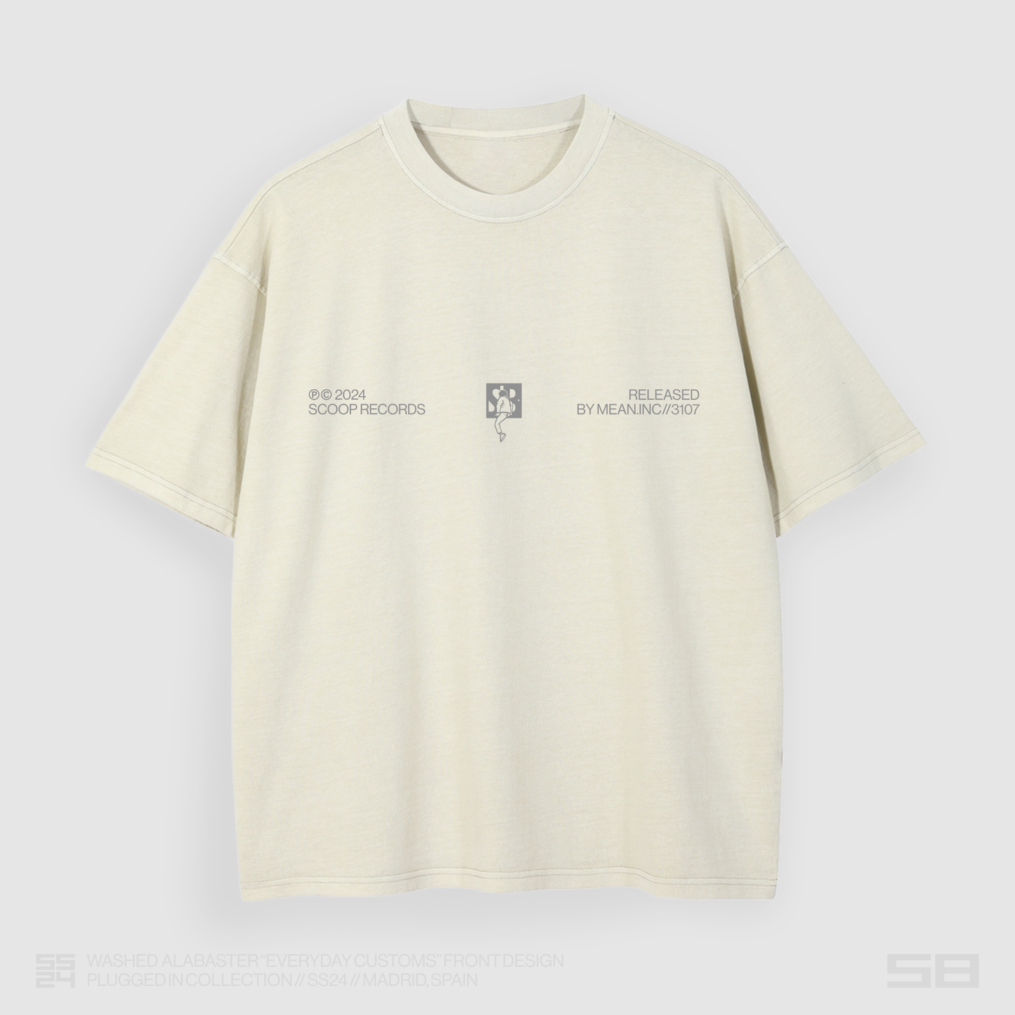 WASHED ALABASTER "EVERYDAY CUSTOMS" TEE