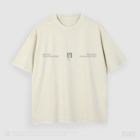 WASHED ALABASTER "EVERYDAY CUSTOMS" TEE