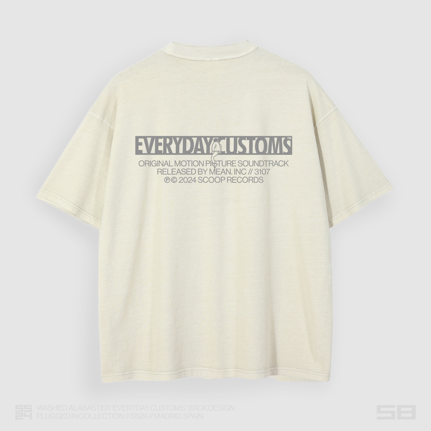 WASHED ALABASTER "EVERYDAY CUSTOMS" TEE