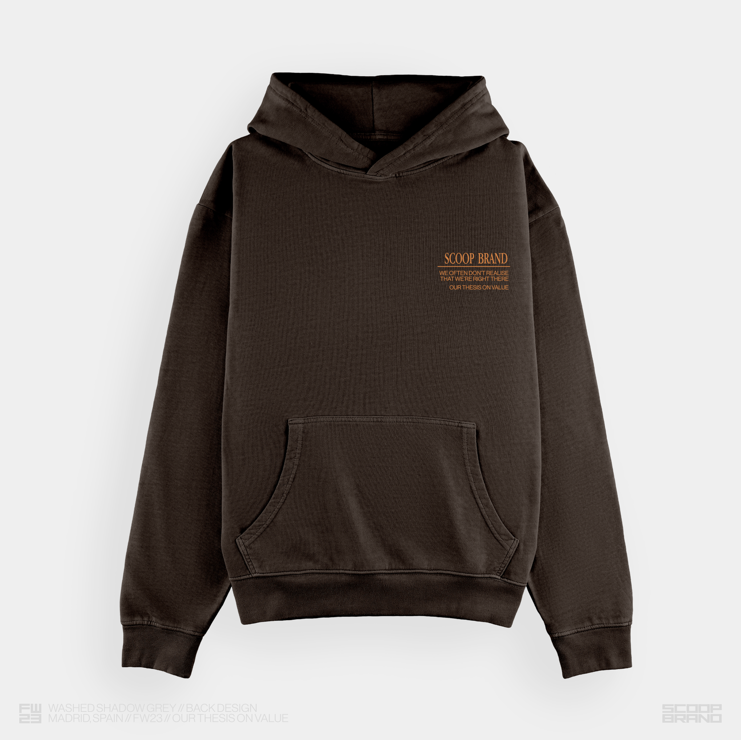 HICKORY BROWN "RIGHT THERE" OVERSIZED HOODIE